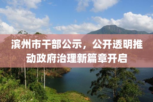 濱州市干部公示，公開透明推動(dòng)政府治理新篇章開啟