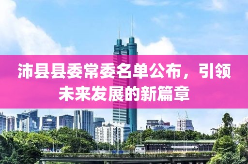 沛縣縣委常委名單公布，引領(lǐng)未來發(fā)展的新篇章