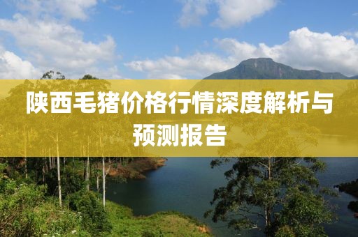 陜西毛豬價格行情深度解析與預(yù)測報告