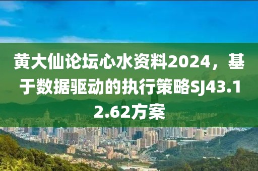 黃大仙論壇心水資料2024，基于數(shù)據(jù)驅(qū)動的執(zhí)行策略SJ43.12.62方案