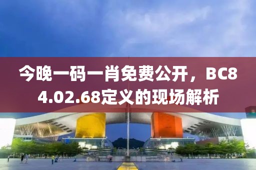 今晚一碼一肖免費公開，BC84.02.68定義的現(xiàn)場解析